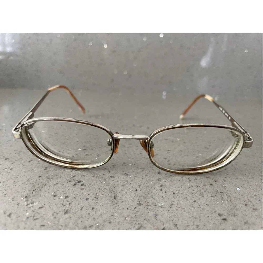Luxottica Italy LU 1292 T293 50-18-135 Gold Eyeglasses Frames ONLY Full Rim Oval